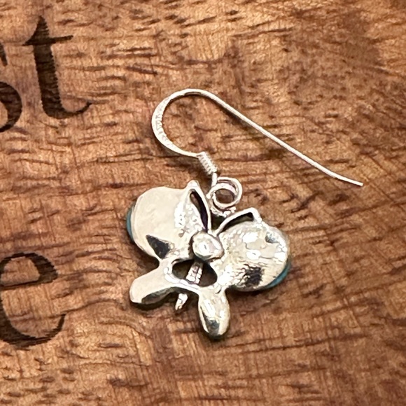 Turquoise butterfly sterling silver earrings - Picture 3 of 6